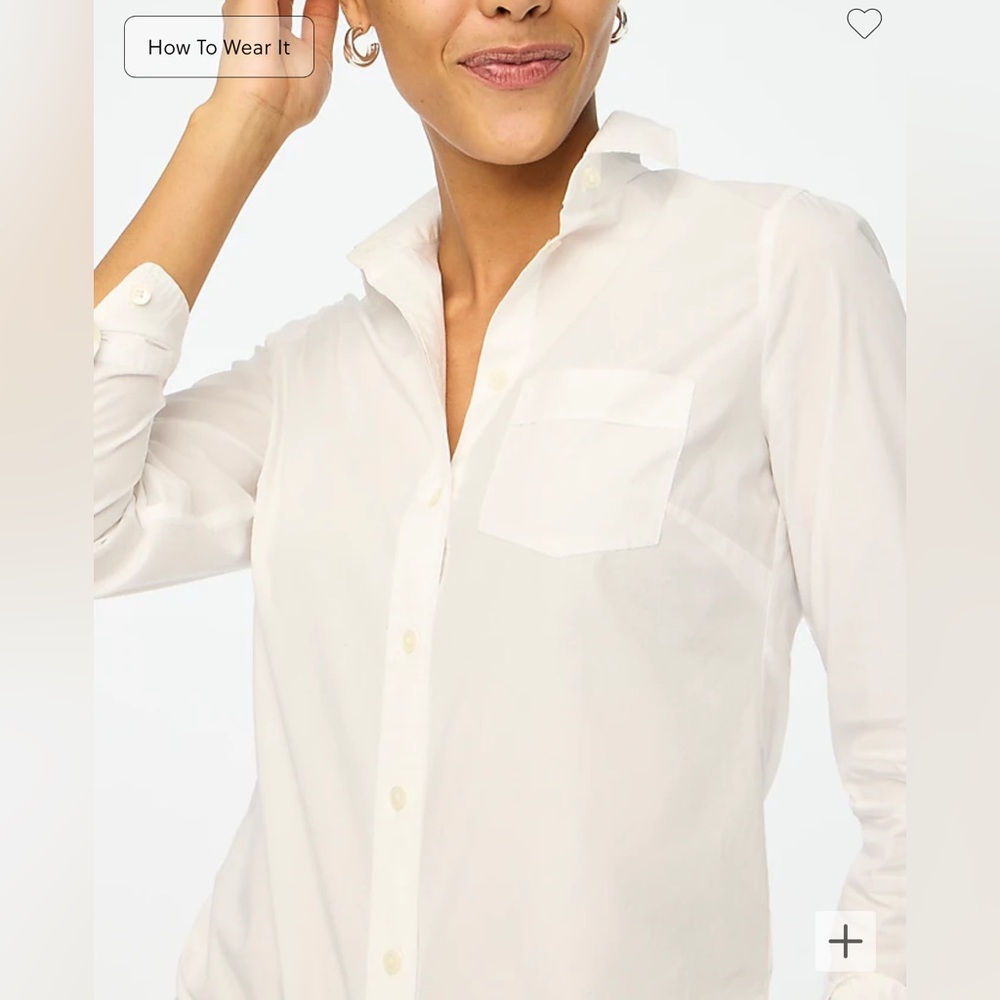 J. Crew Button-up cotton poplin shirt in signature fit • size large • NWT •AL501